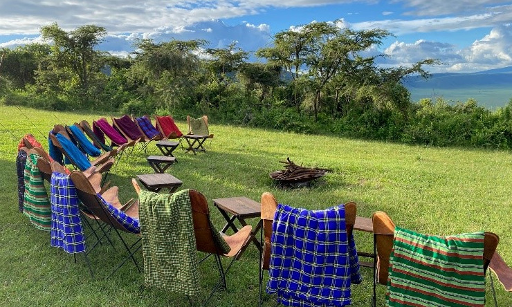 Pakulala Ngorongoro Safari Camp,campement extérieur feu de camp,safari,Afrique,Tanzanie